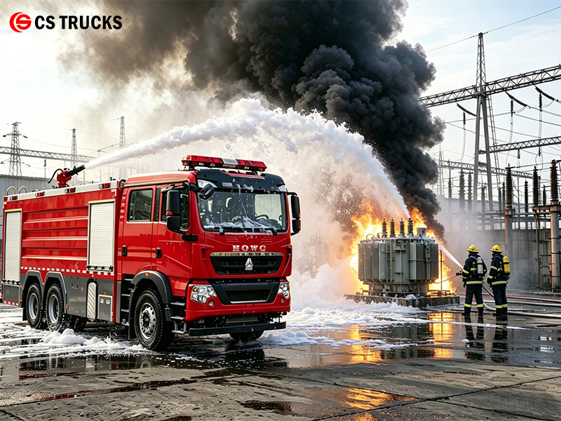 HOWO 460hp oil depot foam fire rescue truck HOWO 460hp oil depot foam fire rescue truck