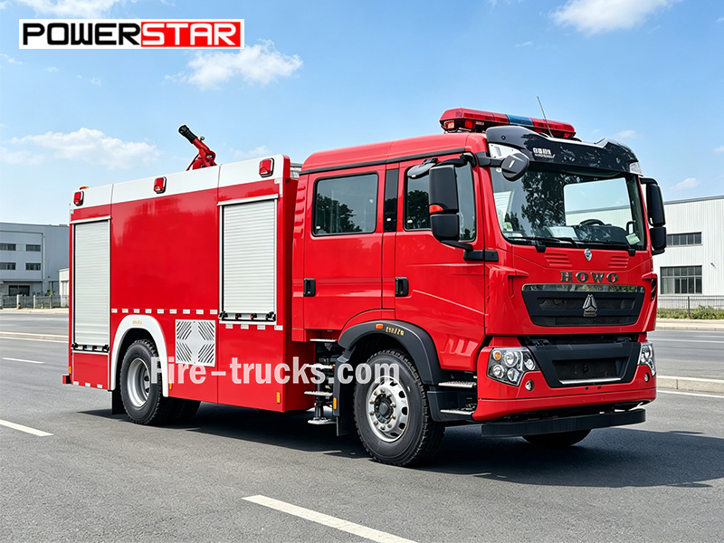 SINOTRUK HOWO TX 4x2 8000L Wildland Foam Fire Truck for Steppe Fire Protection Dubai