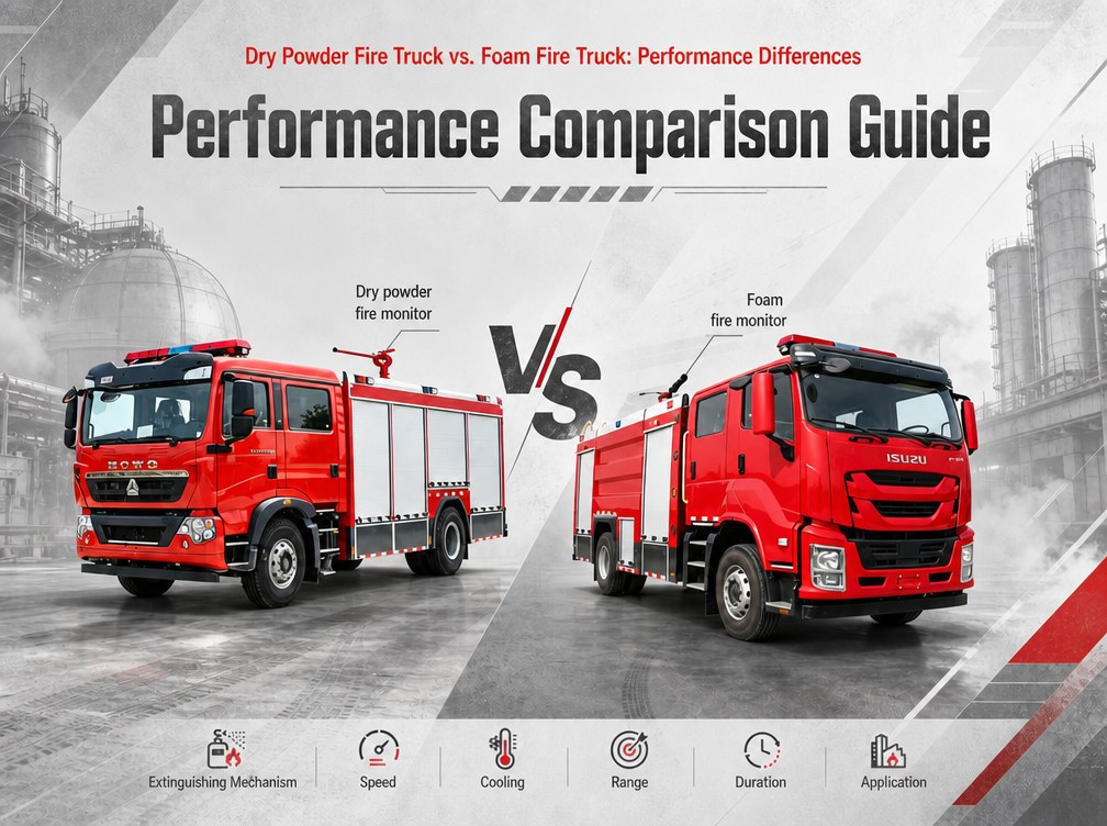 Dry Powder Fire Truck kumpara sa Foam Fire Truck: Paghahambing ng Pagganap