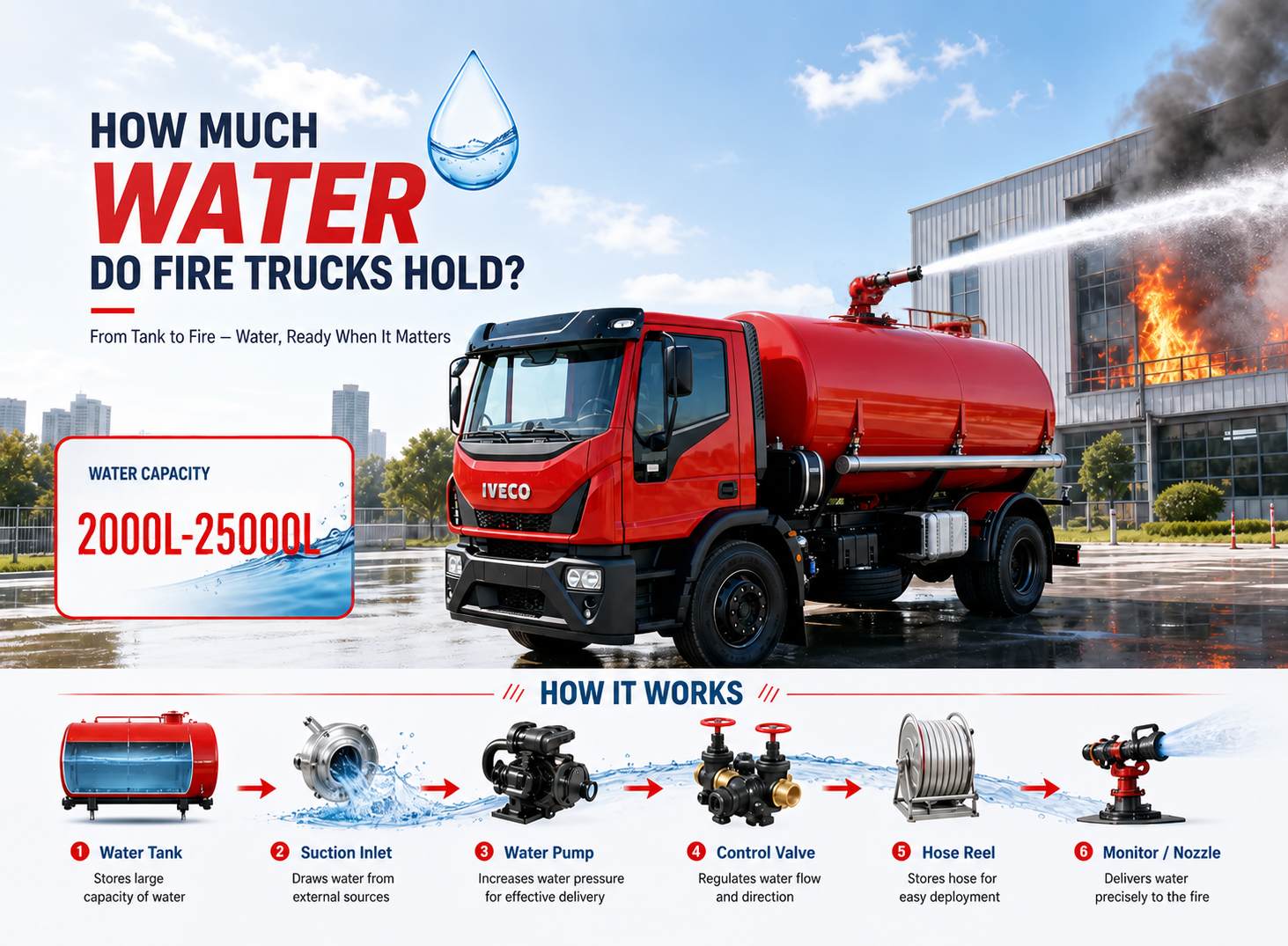 Kapasidad ng Tangke ng Tubig ng Fire Truck: Gaano Karaming Tubig ang Napapasok sa mga Fire Truck? 